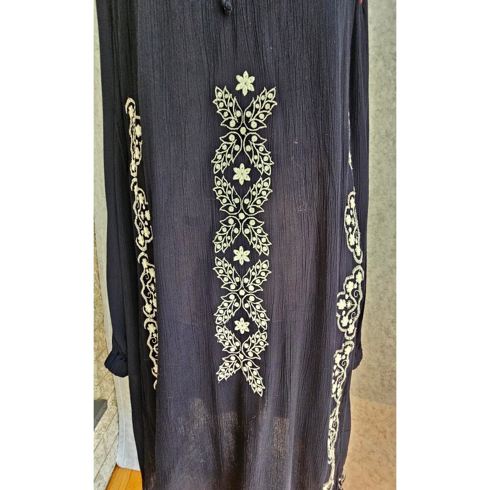 Anthropolgie Hazel Dress Embroidered Peasant Flowy, Boho 100% Viscose Aztec Sz S - Picture 14 of 15